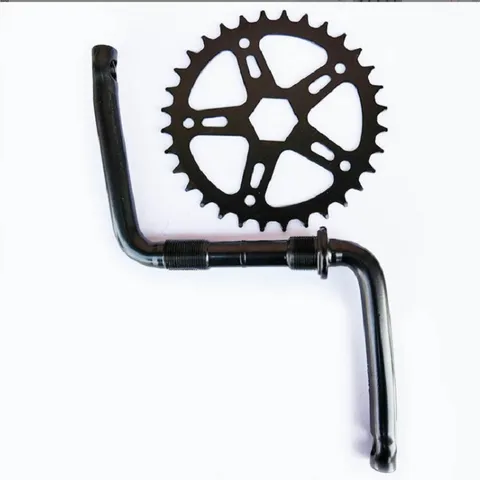 Conjunto de Biela y Eje de Pedalier Monobloque para Bicicleta Infantil Piezas de Reparación de Plato de Bicicleta de Metal
