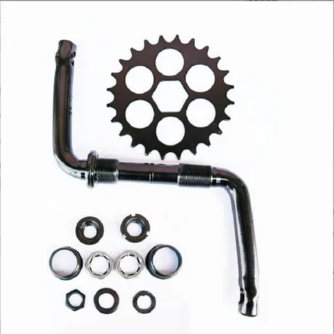 Conjunto de Biela y Eje de Pedalier Monobloque para Bicicleta Infantil Piezas de Reparación de Plato de Bicicleta de Metal