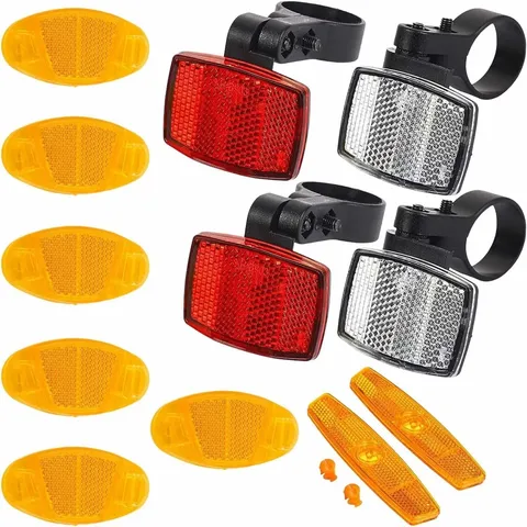 Bicycle Reflector Set Mountain Bike Front And Rear Reflectors Wheel Spoke Warning Safety Lights Cycling Accessories