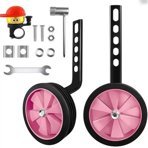 Ruedas de Entrenamiento para Bicicleta Infantil Ruedas Auxiliares Resistentes Soportes Piezas de Ciclismo PVC Metal Para Bicicleta