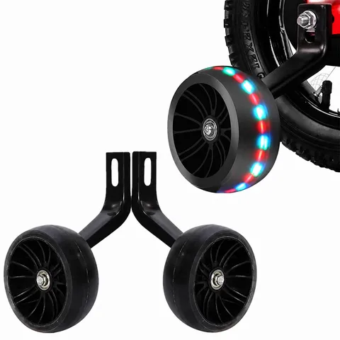Kinder Fahrrad Stützräder Kinderfahrrad Stabilisatoren Schwere Metallhalterungen LED Blinkende Räder Radfahren Zubehör