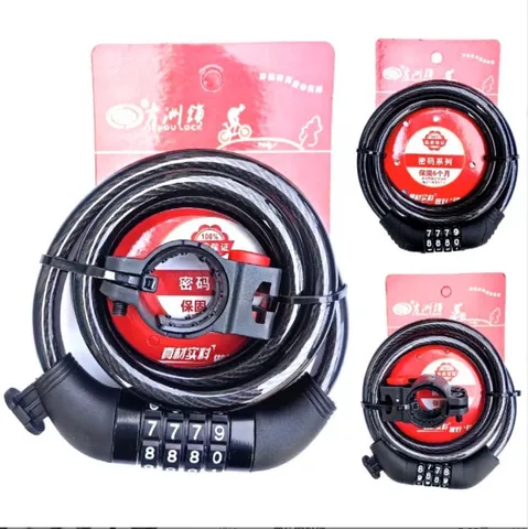Bicycle Cable Lock Anti-Theft Heavy Duty Bike Chain Lock With Four-Digit Combination Password Cycling Security