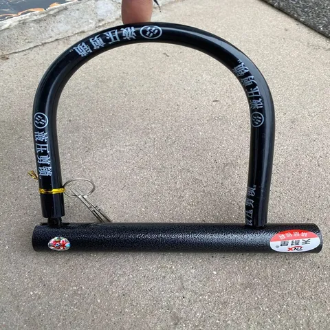 Candado en U Resistente para Bicicleta Antirrobo Seguro de Acero para Moto Herrajes de Seguridad Portátiles para Ciclismo Negro
