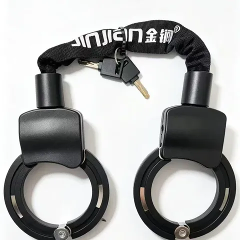 Candado de Cadena Resistente Estilo Esposas Candado de Seguridad Antirrobo Con Funda Protectora de Tela Y Llaves Para Moto Bicicleta