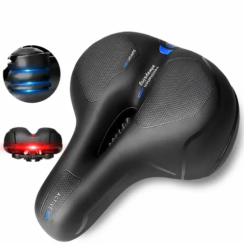Thickened Soft Bicycle Saddle Mountain Bike Cushion With Shock Absorbing Springs And Ventilation Ergonomic Cycling Seat