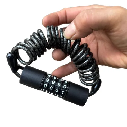 Portable Zinc Alloy Combination Cable Lock Bicycle E-Bike Anti-Theft Helmet Security Lock Cycling Accessory