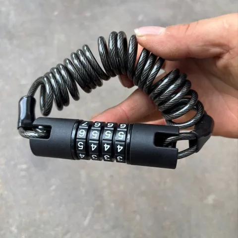 Portable Zinc Alloy Combination Cable Lock Bicycle E-Bike Anti-Theft Helmet Security Lock Cycling Accessory