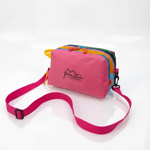 Bolsa de Maquillaje de Nylon Impermeable Bloque de Color Gran Capacidad Organizador de Artículos de Tocador Estuche Casual