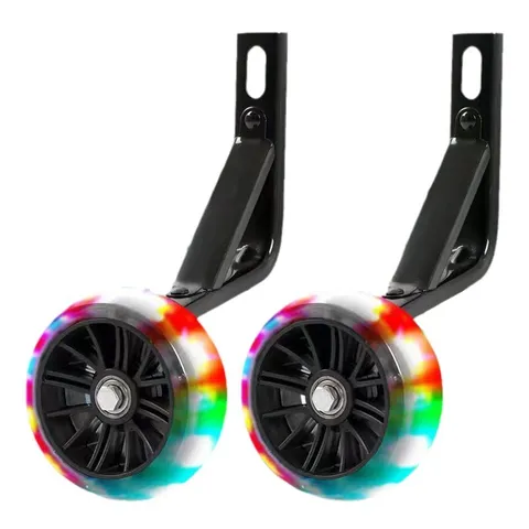 Roues Stabilisatrices de Vélo pour Enfants Supports de Support en Métal Réglables Roues LED Clignotantes Élargies Stabilisateur d'Équilibre