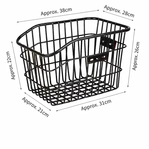 Durable Metal Bicycle Basket Rear Bike Storage Basket Cycling Wire Mesh Organizer For Mountain Bike Riding