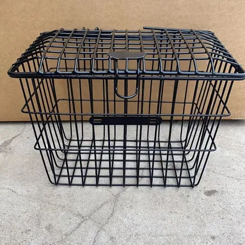 Metal Wire Bicycle Basket With Cover Heavy Duty Front Rear Cycling Storage Basket