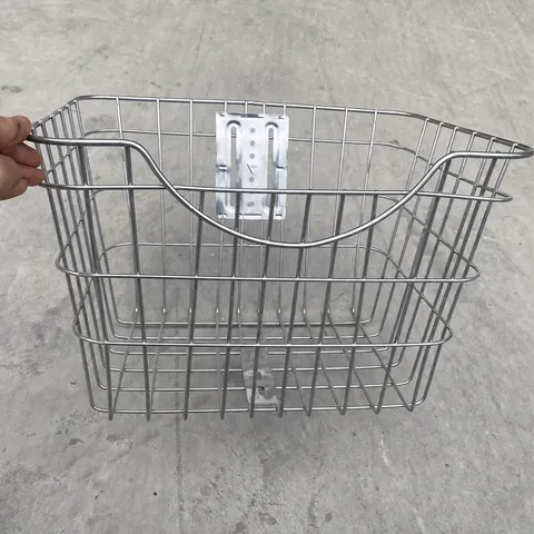 Metal Bicycle Front Basket Wire Mesh Cycling Storage Basket With Mounting Bracket For Electric Bike Foldable Bicycle