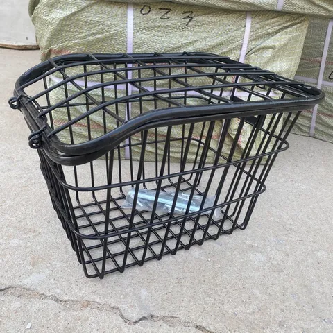 Thickened Large Electric Bicycle Basket Metal Wire Storage Basket With Lid And Mounting Screws For Cycling