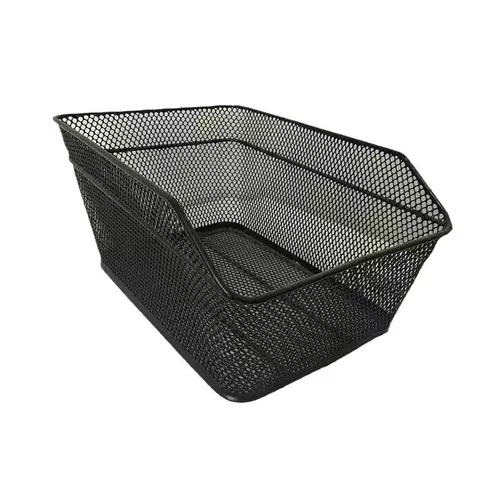 Large Metal Bicycle Rear Basket Wire Mesh Bike Rack Cargo Carrier With Slanted Edge For Mountain Bikes Daily Storage