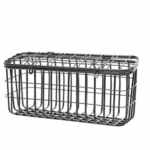 Thickened Metal Electric Vehicle Rear Storage Basket With Lid Heavy Duty Tricycle Cargo Basket Black Wire Storage Rack