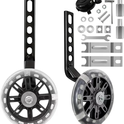 Roues d'Entraînement pour Vélo d'Enfant Support Métallique Robuste Roues Lumineuses Stabilisateurs de Vélo Accessoires de Cyclisme