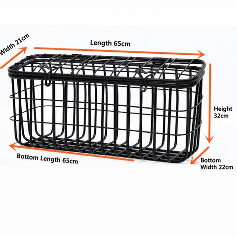 Thickened Metal Electric Vehicle Rear Storage Basket With Lid Heavy Duty Tricycle Cargo Basket Black Wire Storage Rack