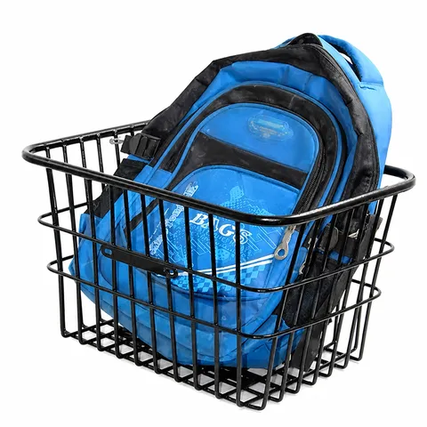 Durable Metal Wire Bicycle Rear Basket Thickened Electric Bike Storage Basket Cycling Accessories For Mountain Bike
