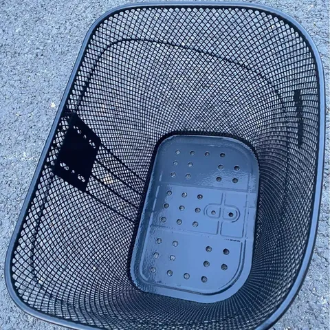 Front Bicycle Basket Metal Wire Mesh Cycling Storage Basket Iron Bottom Front Basket For Mountain Bike