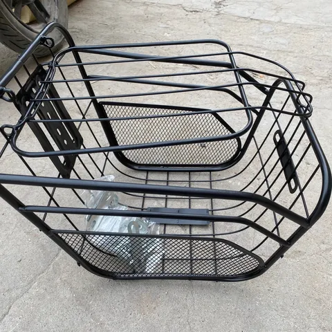 Cesta Delantera de Bicicleta de Alambre Metálico Cesta de Almacenamiento con Tapa Accesorios de Montaje Cesta Delantera para Bicicleta Eléctrica