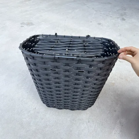 Universal Plastic Woven Bicycle Basket Front Cycling Basket With Lid Replacement Accessories For Electric Bike