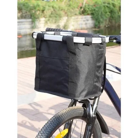 Opvouwbare Fiets Voormand Aluminiumlegering Frame Waterdicht Canvas Fietsmand Quick Release Fiets Opbergtas