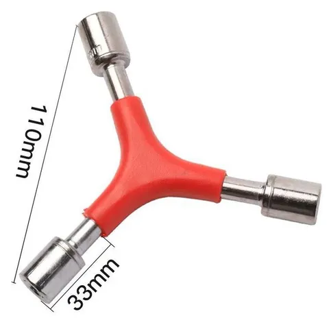 Y Shape Triple Socket Wrench Multi Functional Repair Tool Red Handle Metal Socket Wrench For Bicycle And Motor