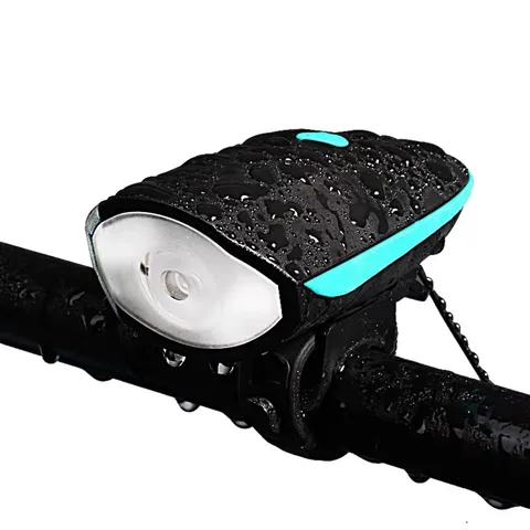 Lampe Avant de Vélo Rechargeable LED Phare de Cyclisme VTT Lampe de Poche Étanche Klaxon Accessoires d'Équipement de Cyclisme