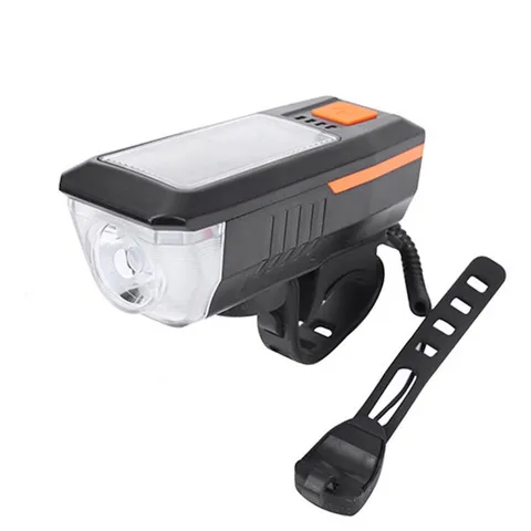 Phare Klaxon de Vélo Solaire Rechargeable LED VTT Lumière Avant Lampe de Poche Cyclisme Équipement de Cyclisme Imperméable