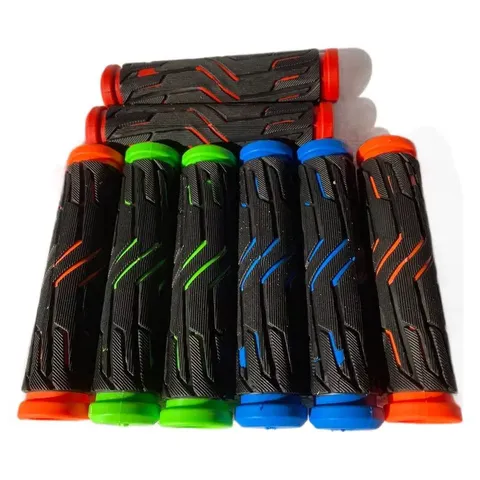 Mountain Bike Handlebar Grips TPR Rubber Soft Dual Color Anti Slip Bicycle Handle Grips Cycling Accessories