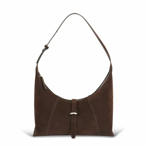 Women Retro Faux Suede Hobo Shoulder Bag Vintage Dumpling Underarm Bag Casual Soft Handbag