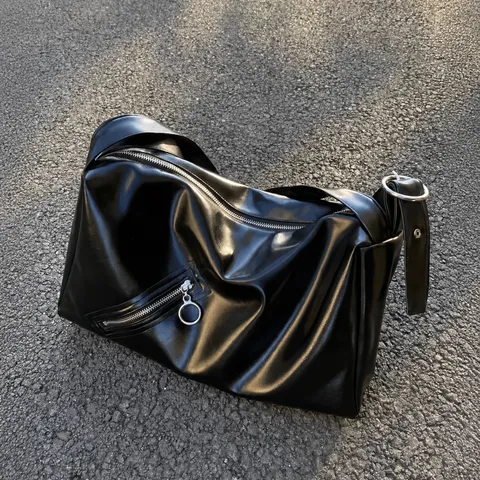 Women Fashion PU Leather Tote Bag Y2K Casual Soft Crossbody Shoulder Bag Large Capacity Daily Chic Handbag
