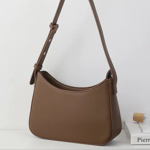 Minimalist PU Leather Underarm Bag For Women Solid Color Fashion Shoulder Bag Casual Daily Commuting Handbag