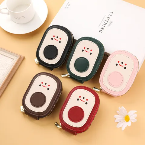 Cartoon Avocado Card Holder Multi-Slot Zipper Coin Purse Cute PU Leather Credit Card Case Wallet For Women