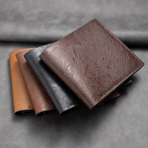 Men's Short Two Fold Wallet Vintage Retro PVC Leather Card Holder Multi-Function Business Coin Purse Pocket Wallet