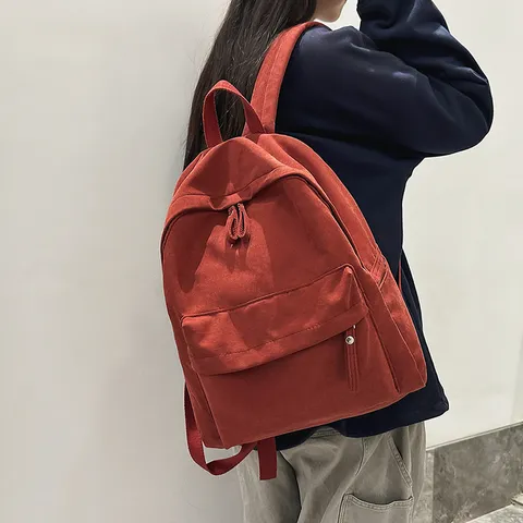 Mochila Casual de Nailon Color Sólido Bolsa Escolar Moda Viaje Mochila Diaria Para Mujer Estudiante Commute