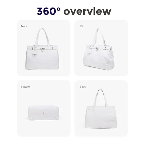 Casual Canvas Tote Bag Large Capacity Women Handbag Designer Style Lock Closure Shoulder Bag Fashion Travel Purse
