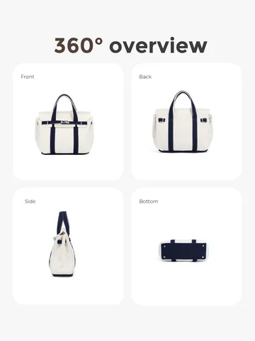 Small Canvas Crossbody Bag Color Blocking Tote Handbag With Turn Lock And Adjustable Strap For Women Casual Commuter