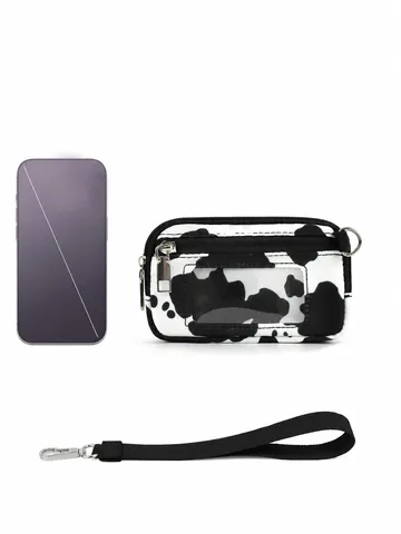 Transparent PVC Card Holder Wrist Bag Multifunctional Coin Purse Portable Zipper Pouch With Lanyard