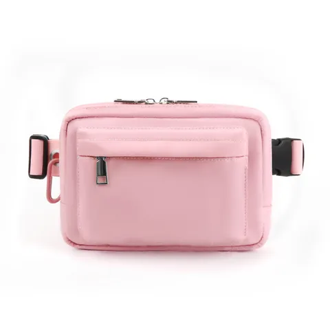Waterproof Nylon Waist Bag Double Layer Fanny Pack Casual Chest Bag Outdoor Sports Running Crossbody Bag For Men Women