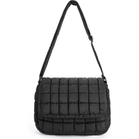 Γυναικείο Καπιτονέ Puffy Τσάντα Χιαστί Casual Moda PU Δερμάτινη Τσάντα Ώμου