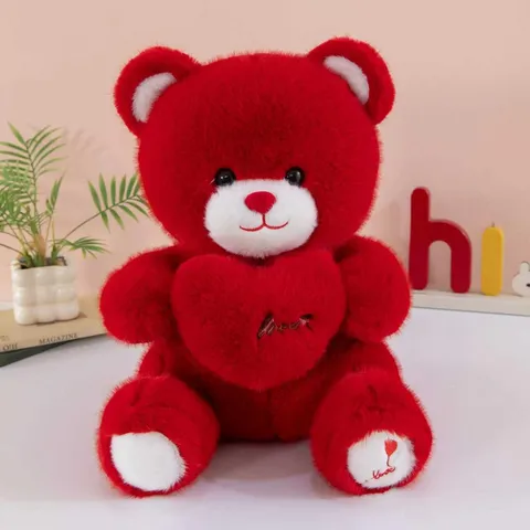 Carino Orsetto di Peluche Animale Peluche Morbido Bambola di Orso Abbracciabile con Cuscino a Cuore Regalo di Compleanno per Bambini