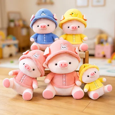 Carino Maialino di Peluche Colorato Animale di Peluche Bambola Cuscino Regalo per Bambini Ragazze