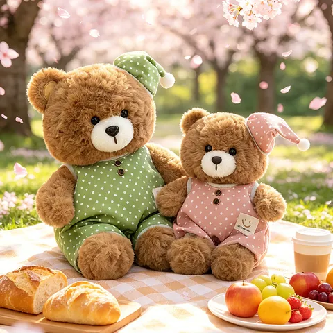 Simpatico Orsacchiotto di Peluche in Pigiama Giocattolo Morbido Bambola Compagno di Guarigione Regalo di Compleanno per Bambine