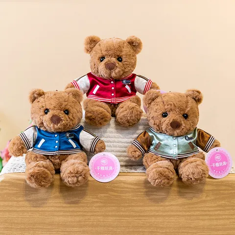 Simpatico Orsetto di Peluche Giocattolo con Uniforme da Baseball Bambola di Orsetto Ornamento da Scrivania Giocattolo