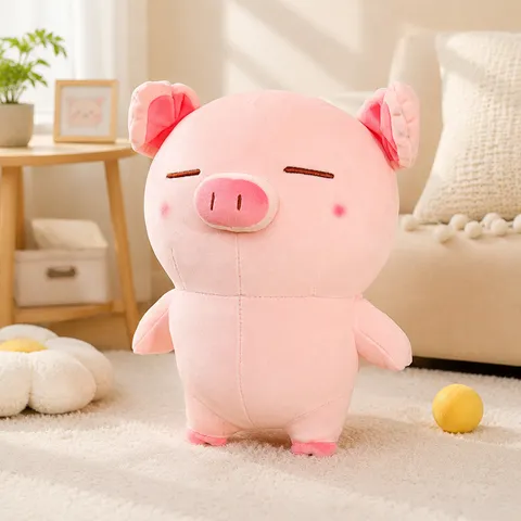 Simpatico Peluche Maialino in Piedi Elastico Bambola Morbido Cuscino da Sonno Cuscino per Animali di Peluche Regalo di Compleanno Capodanno