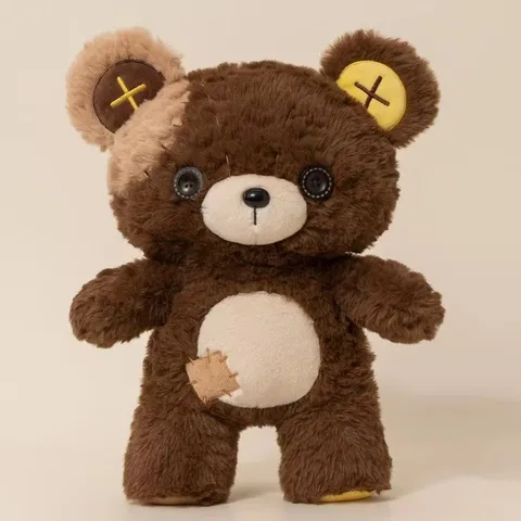 Simpatico Orsetto di Peluche con Bottoni Animale di Peluche Morbido Bambola di Peluche Compagno per Bambini Bambola Rassicurante Decorazione Casa Regalo