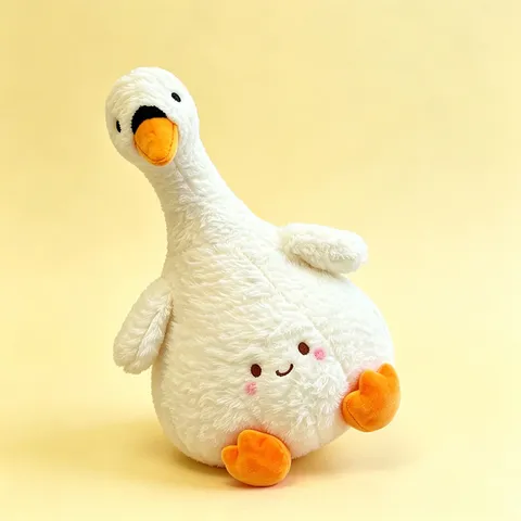 Carino Oca Bianca Peluche Morbido Poliestere Animale Impagliato Anatra Bambola Bambini Compagnia Guarigione Cuscino