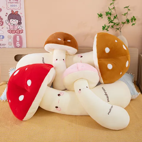 Simpatico Fungo Lungo Peluche Cuscino Corpo Morbido Animale Ripieno Cuscino Cartone Animato Sonno Laterale Gamba Cuscino per Camera da Letto Letto