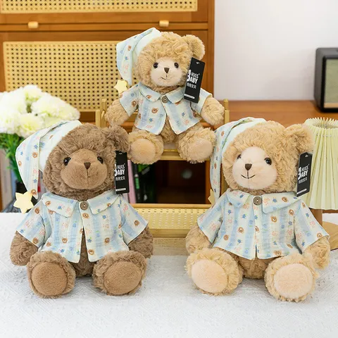 Carino Orsacchiotto di Peluche Vestito in Pigiama Animale Stuffed Morbido Abbraccio Orso Bambola Bambini Giocattolo Compagno Lenitivo